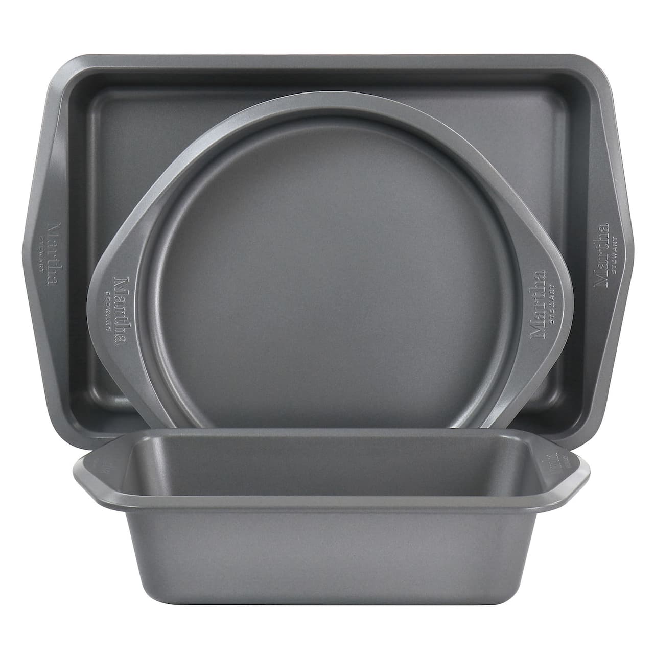 Martha Stewart 3 Piece Assorted Nonstick Steel Bakeware Set